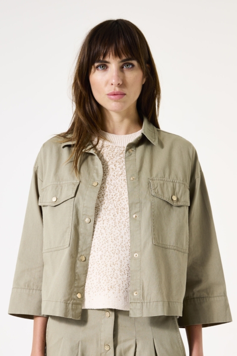 Garcia groene dames jas | Model vooraanzicht