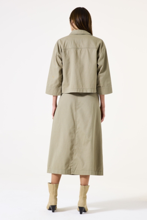 Garcia groene dames jas | Model achteraanzicht