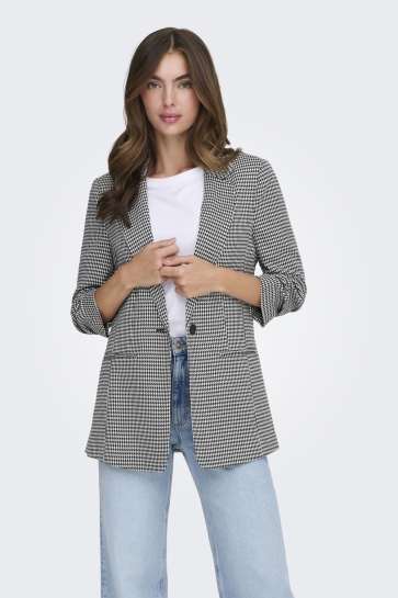 Only ONLLETTIE LIFE 3/4 CHECK BLAZER TLR 15353566 NIGHT SKY/CLOUD DANCER