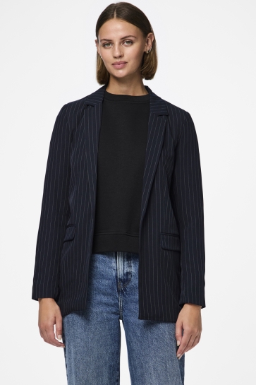 Pieces pcbozzy ls loose striped blazer noo Blauw