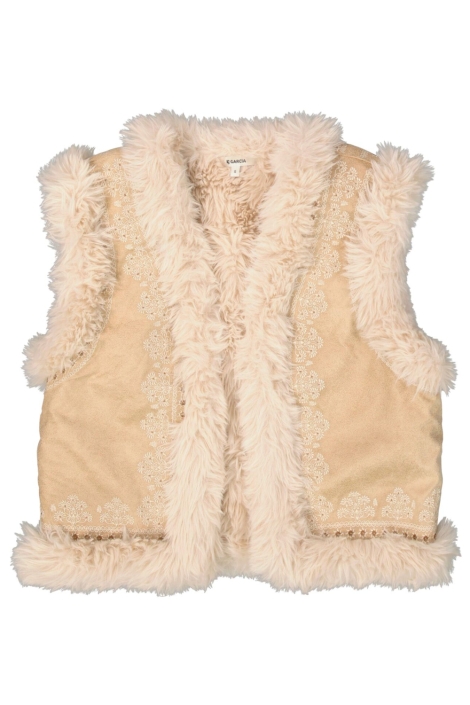 Garcia beige dames gilet | Vooraanzicht