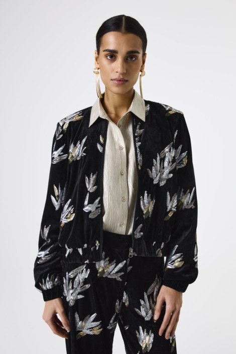 Garcia zwarte dames jas | Model vooraanzicht