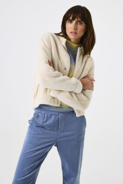 Garcia beige dames vest | Model vooraanzicht