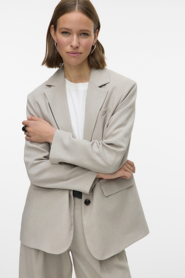 Vero Moda VMMICHELL LS OVERSIZED BLAZER 10336375 Silver Mink/MELANGE