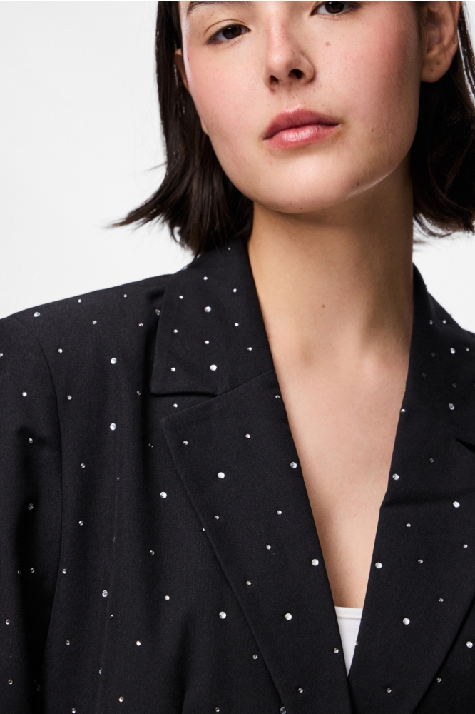 Pieces zwarte dames blazer | Close up