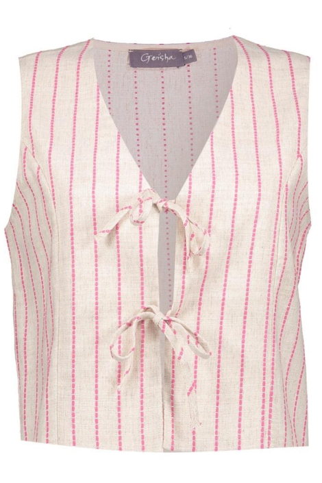 Geisha beige dames gilet | Vooraanzicht