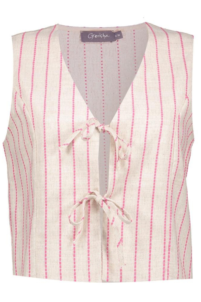 Geisha beige dames gilet | Vooraanzicht