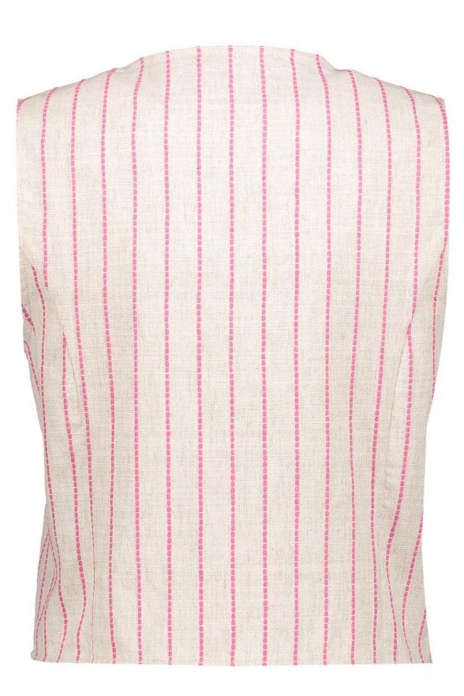 Geisha beige dames gilet | Achteraanzicht