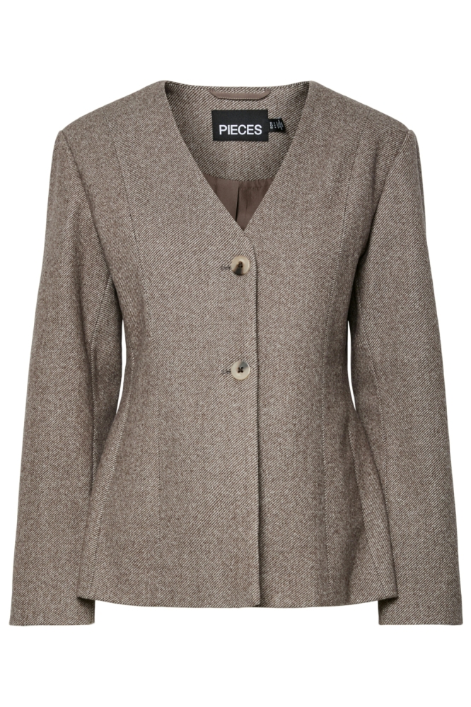 Pieces bruine dames blazer | Vooraanzicht