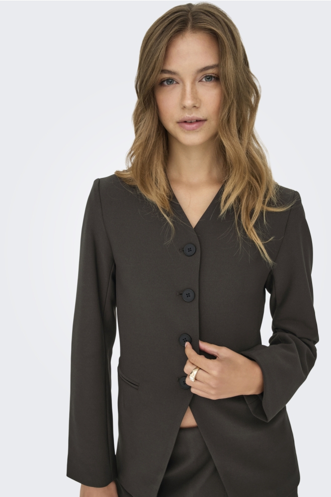 Only bruine dames blazer | Model vooraanzicht