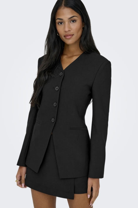 Only zwarte dames blazer | Model vooraanzicht