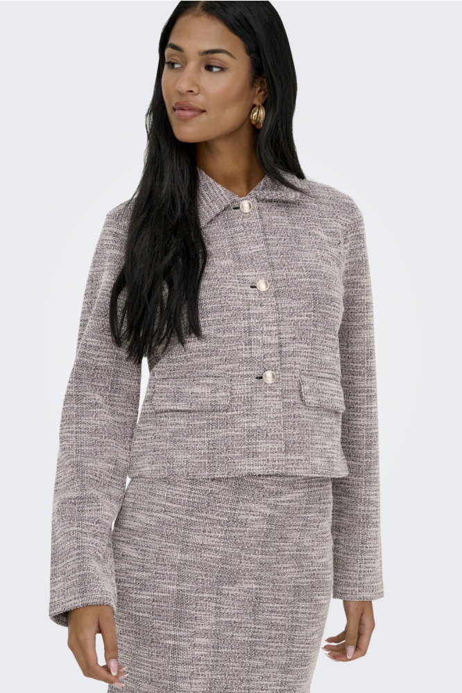 Jacqueline de Yong beige dames blazer | Model vooraanzicht