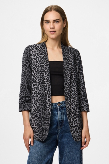 Pieces Blazer PCBOSELLA 3/4 PRINTED BLAZER NOOS B 17126850 GREY/LEO