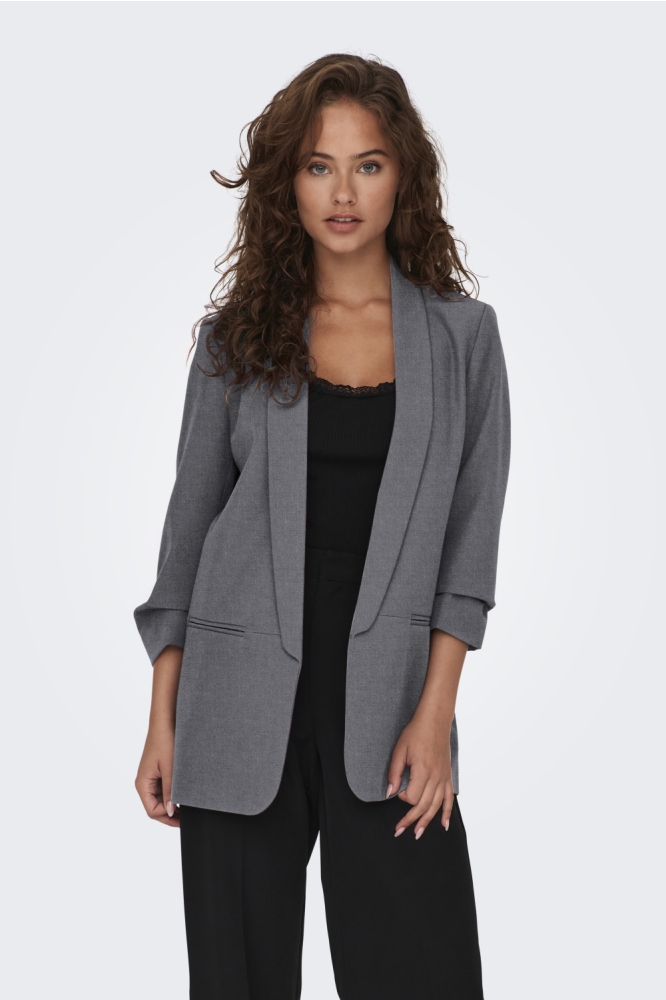Only grijze dames blazer | Model vooraanzicht