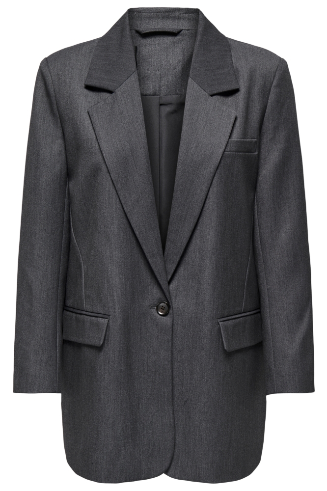 Only grijze dames blazer | Vooraanzicht