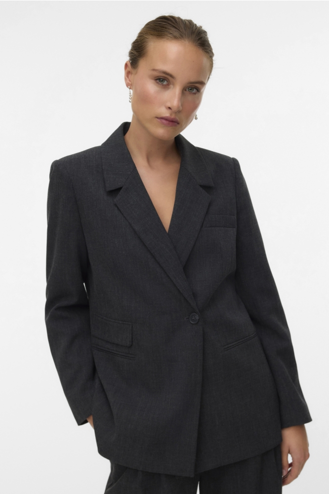 Vero Moda grijze dames blazer | Model vooraanzicht