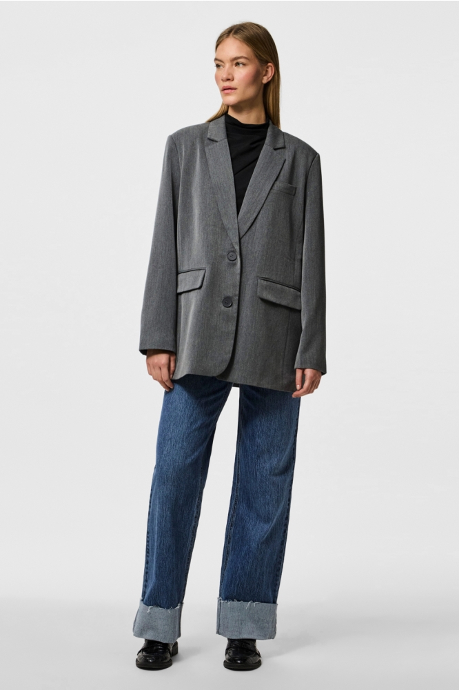 Pieces grijze dames blazer | Model