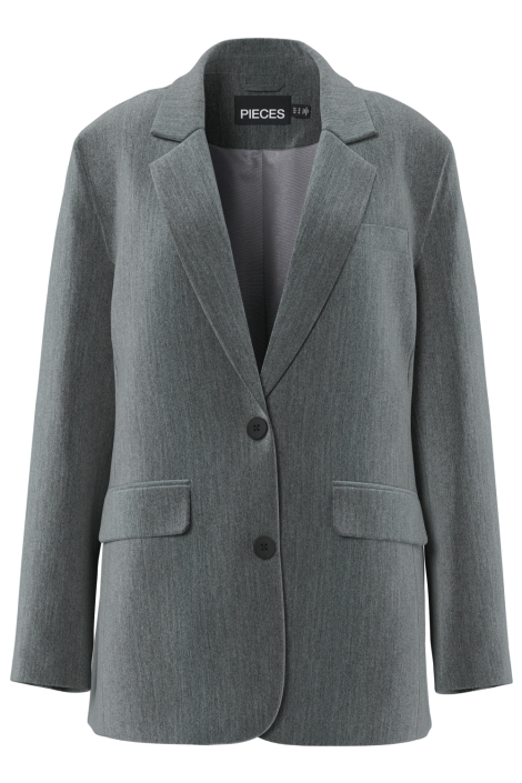 Pieces grijze dames blazer | Vooraanzicht