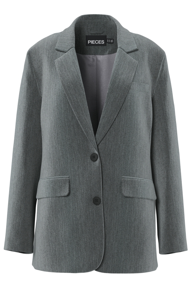 Pieces grijze dames blazer | Vooraanzicht