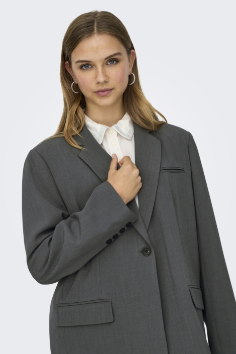Only grijze dames blazer | Model vooraanzicht
