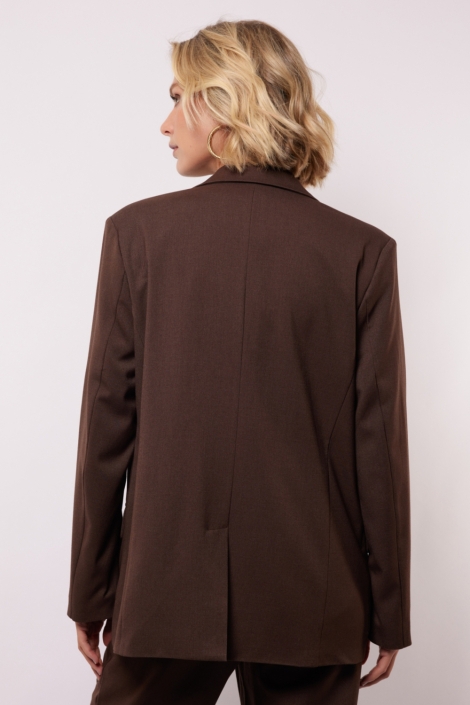 Fluresk bruine dames blazer | Model achteraanzicht