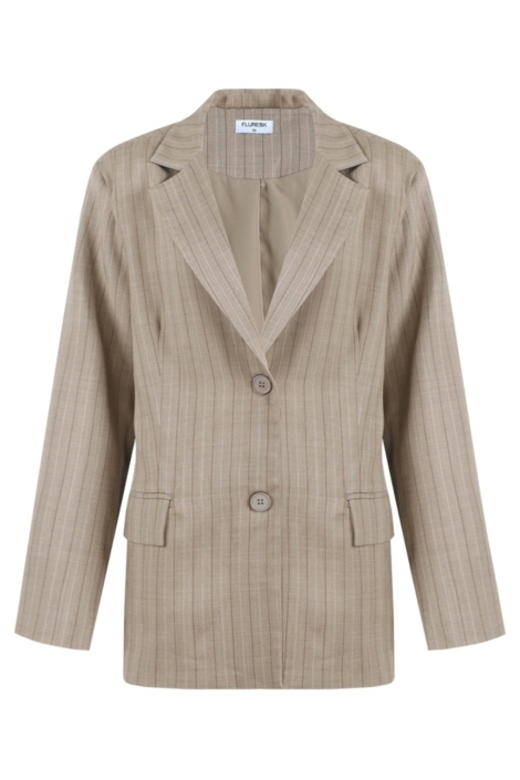 Fluresk bruine dames blazer | Vooraanzicht