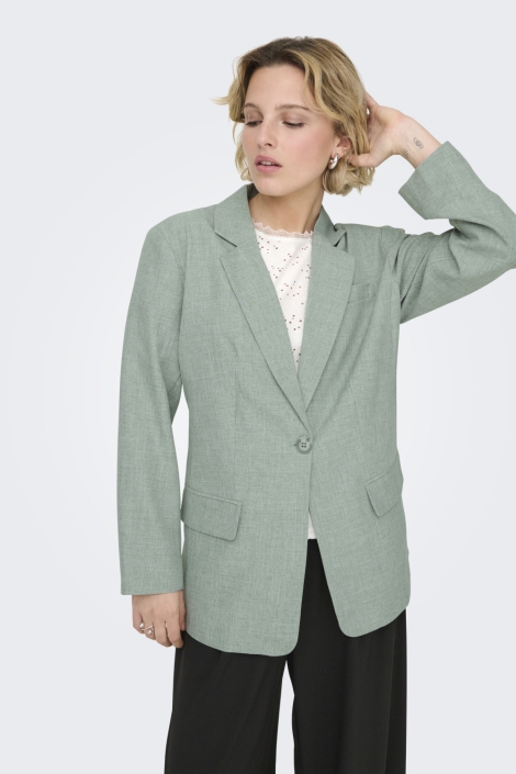 Only groene dames blazer | Model vooraanzicht