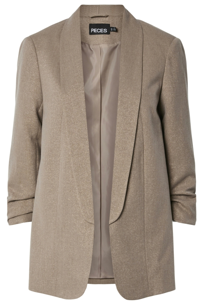 Pieces taupe dames blazer | Vooraanzicht