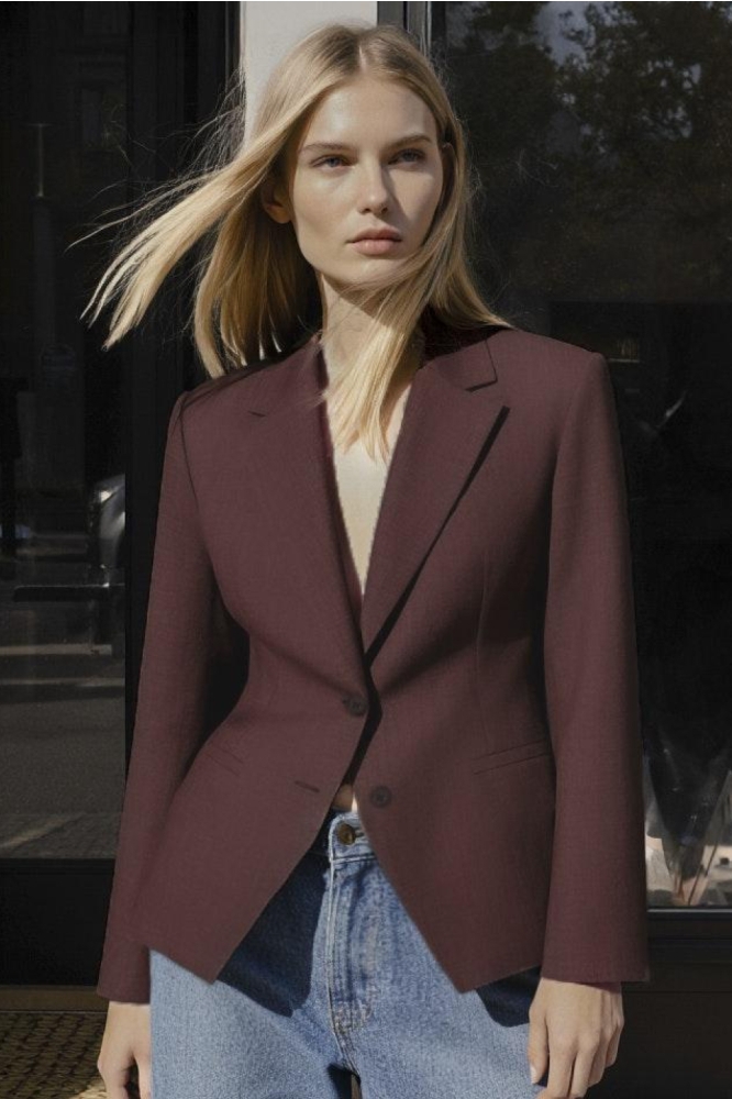 Hypedrop bruine dames blazer | Sfeerbeeld, In situatie