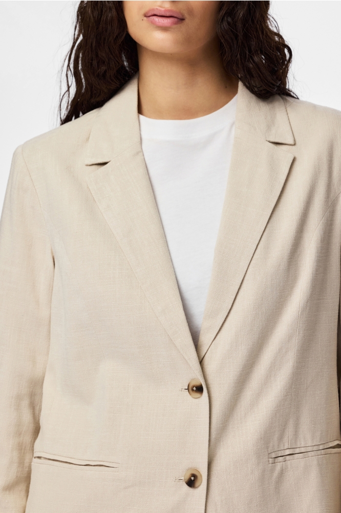 Pieces beige dames blazer | Close up