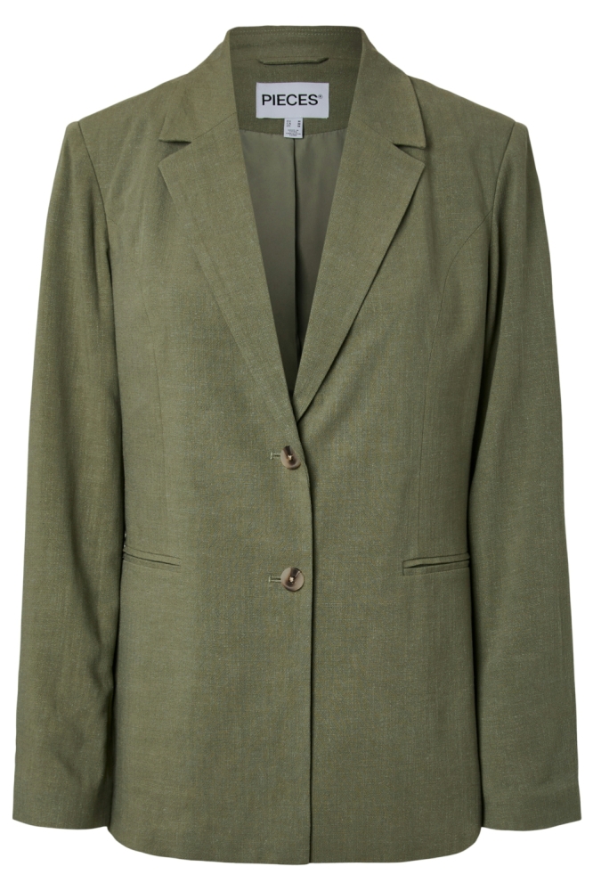 Pieces groene dames blazer | Vooraanzicht