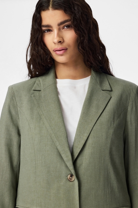 Pieces groene dames blazer | Close up