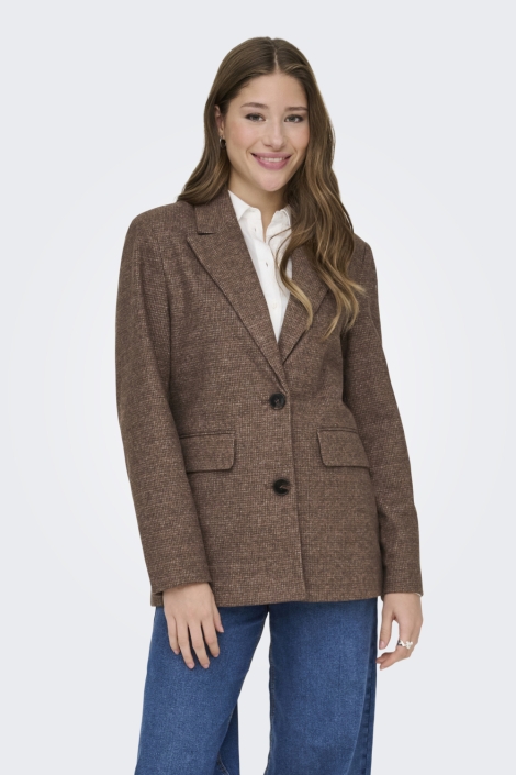 Only bruine dames blazer | Model vooraanzicht