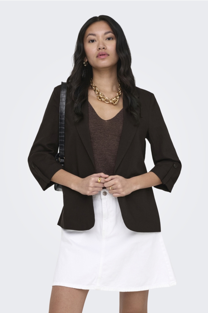 Only bruine dames blazer | Model vooraanzicht