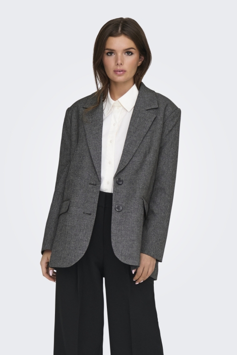 Jacqueline de Yong zwarte dames blazer | Model vooraanzicht