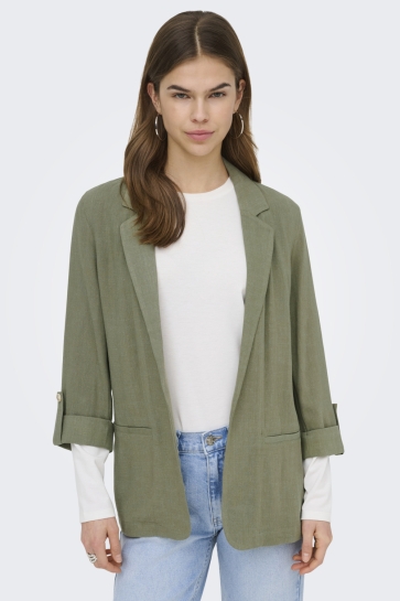 Only Blazer ONLSIESTA 3/4 OPEN LIN BL BLAZE TLR 15322274 Deep Lichen Green
