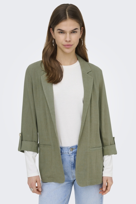 Only groene dames blazer | Model vooraanzicht