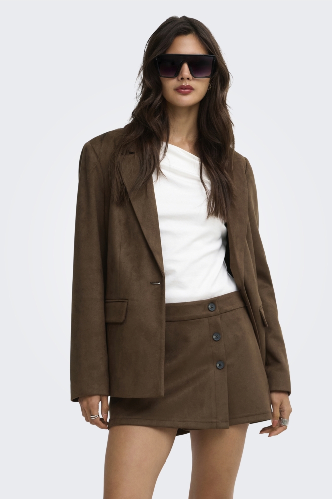Only bruine dames blazer | Model vooraanzicht