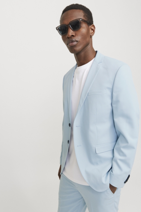 Jack & Jones blauwe heren colbert | Model zijaanzicht