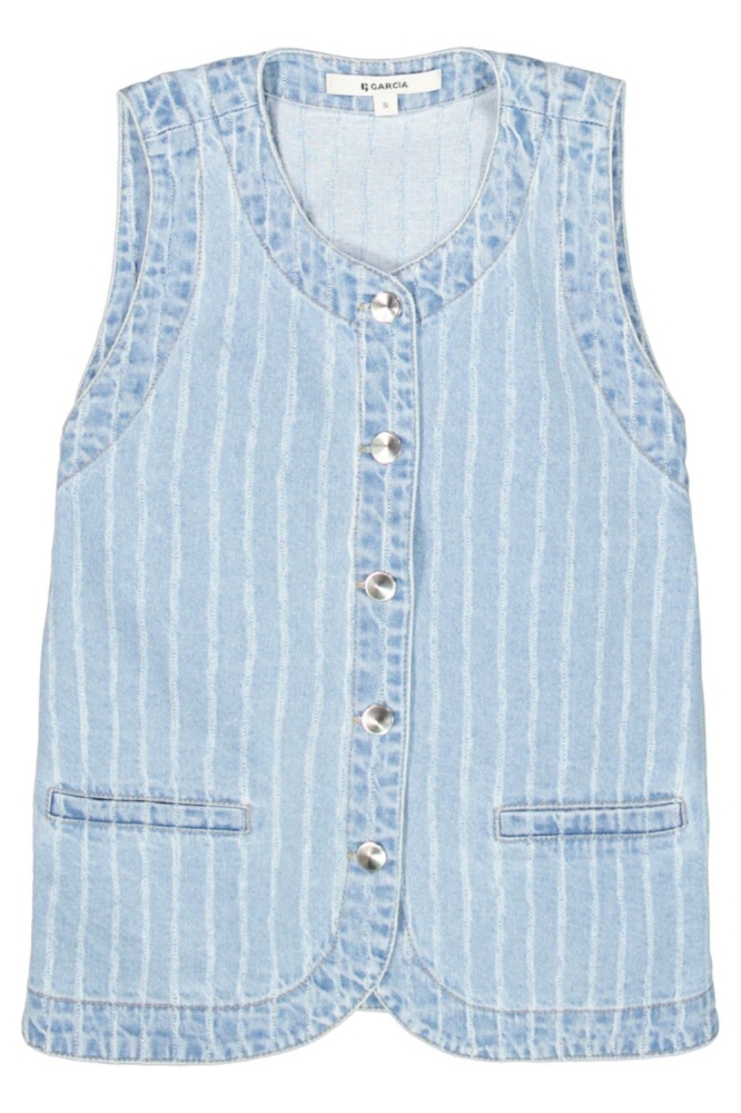 Garcia blauwe dames gilet | Vooraanzicht
