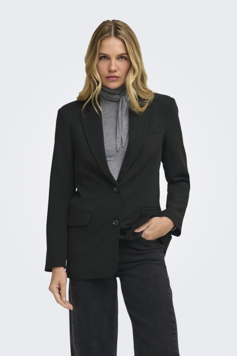 Jacqueline de Yong zwarte dames blazer | Model vooraanzicht