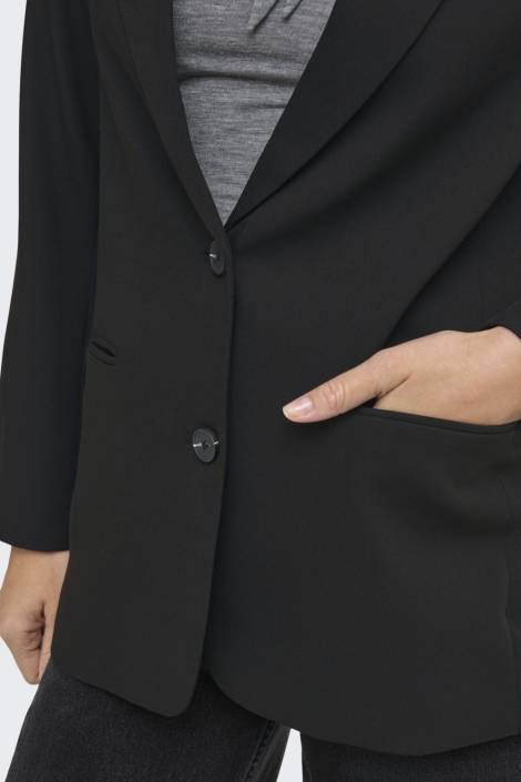 Jacqueline de Yong zwarte dames blazer | Close up