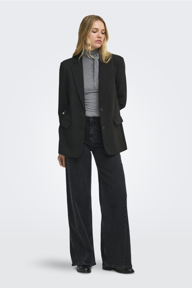 Jacqueline de Yong zwarte dames blazer | Model