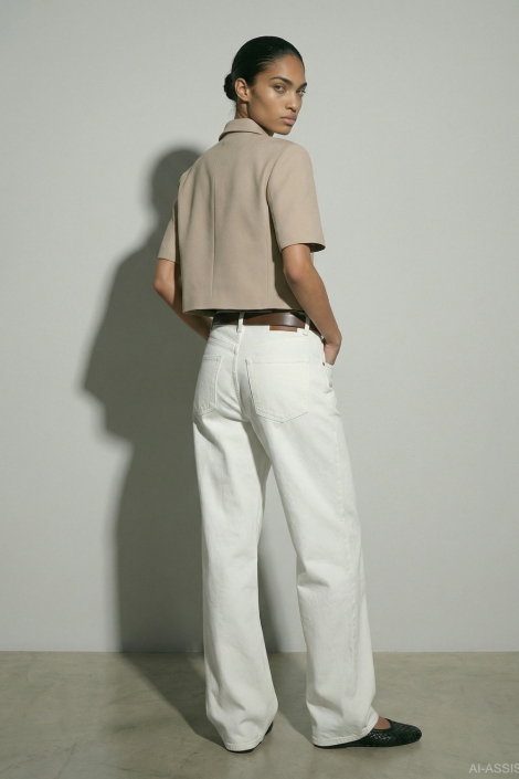 Hypedrop beige dames blazer | Model