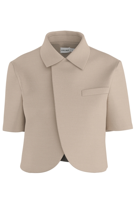 Hypedrop beige dames blazer | Vooraanzicht