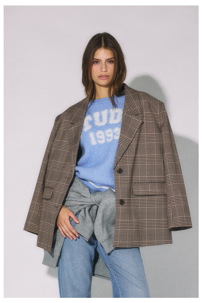 Noisy may camel dames blazer | Model vooraanzicht