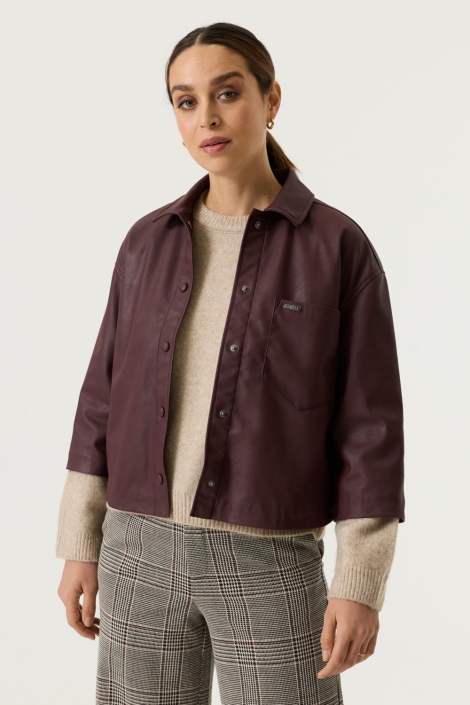 Garcia bordeaux dames blouse | Model vooraanzicht