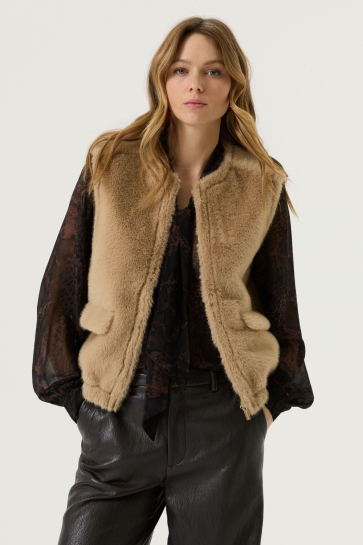Garcia Vest TEDDY GILET W260092 4240 neutral beige