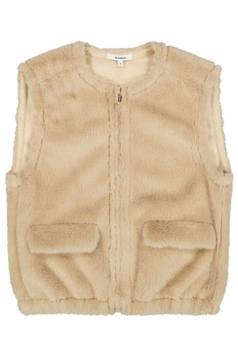 Garcia beige dames gilet | Vooraanzicht