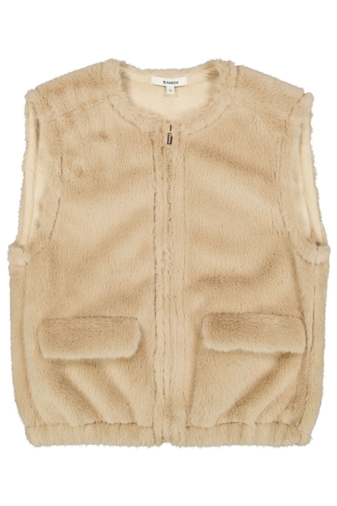 Garcia beige dames gilet | Vooraanzicht